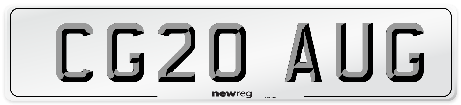 CG20 AUG Number Plate from New Reg